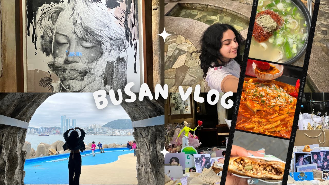 Solo in Busan 💜 BTS Jimin's Dad's cafe, Culture Village, Bathhouse (Jjimjilbang) and a lot of FOODD