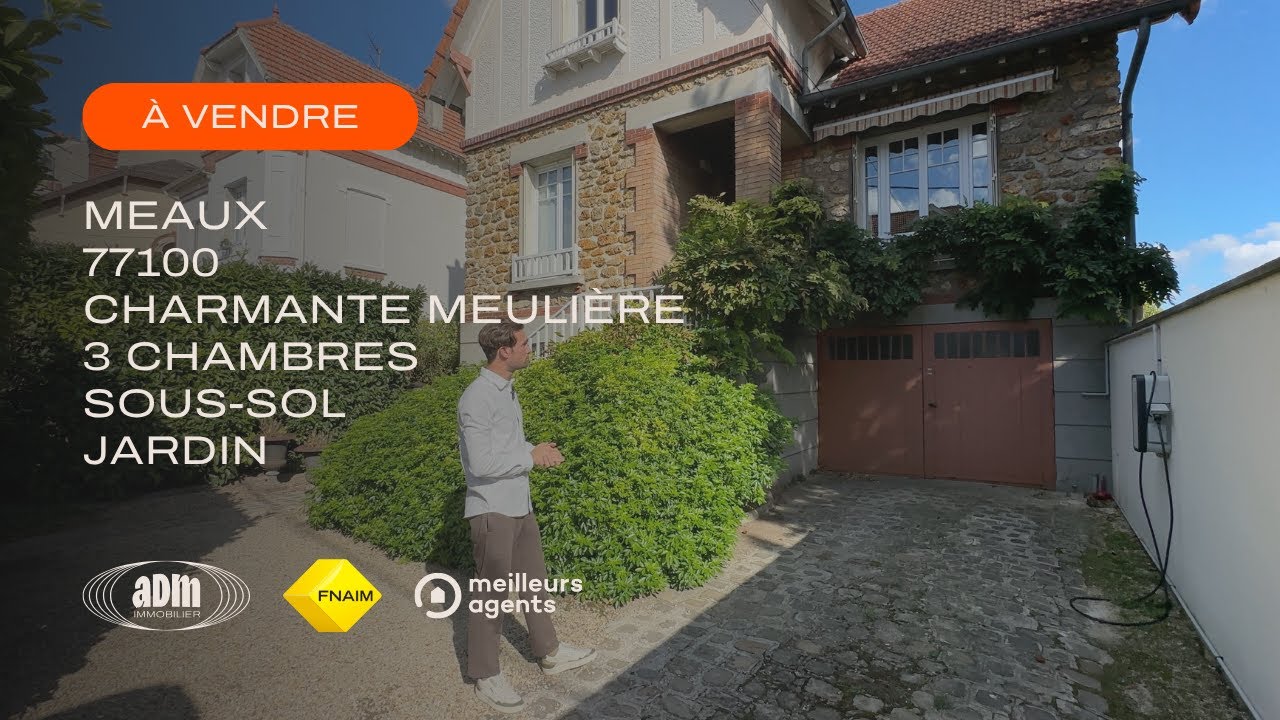 SOUS OFFRE - MEAUX / CHARMANTE MEULI&Egrave;RE + 3 CHAMBRES + SOUS-SOL + JARDIN