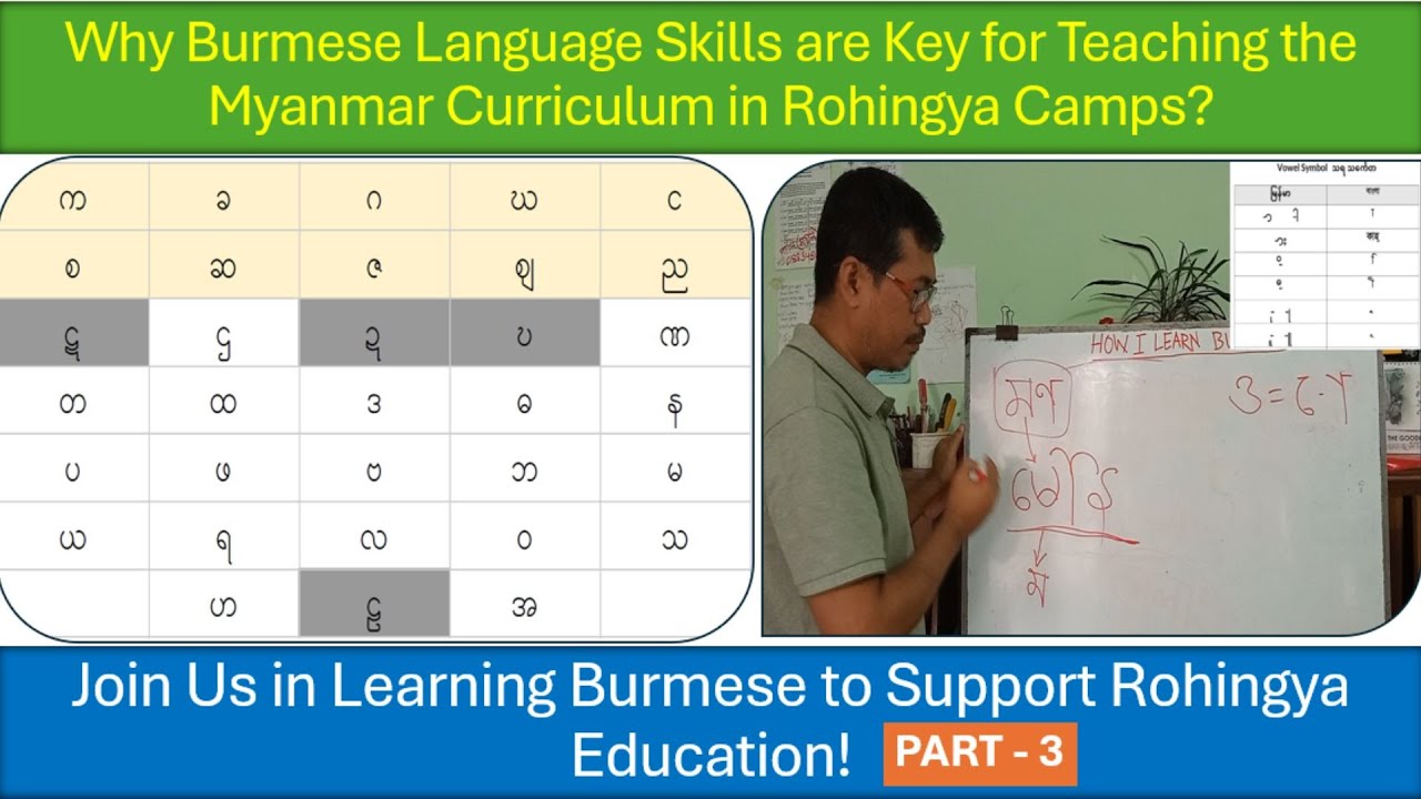 Burmese Language Learning for Rohingya Education (Part 3)