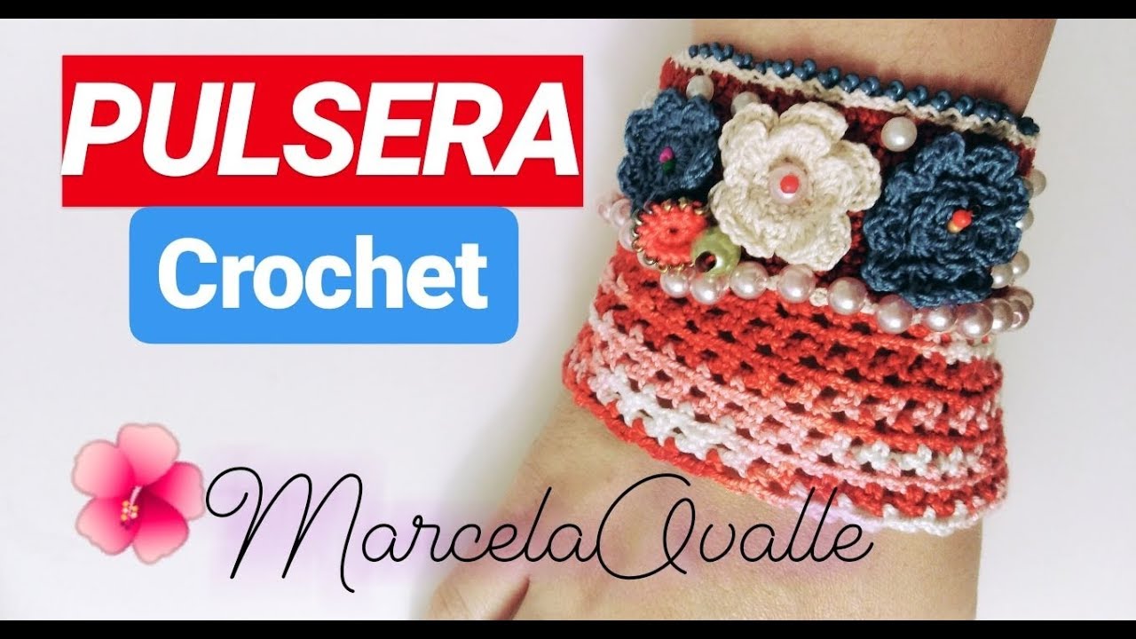 🌺😘PULSERA EN CROCHET, BISUTERIA PASO A PASO!😘🌺