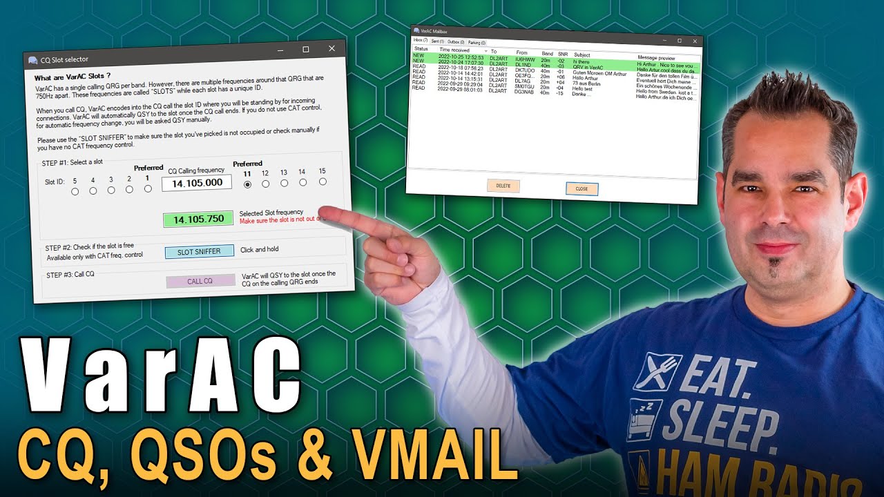 VarAC Chat 💬 CQ rufen, QSOs f&uuml;hren & VMail nutzen