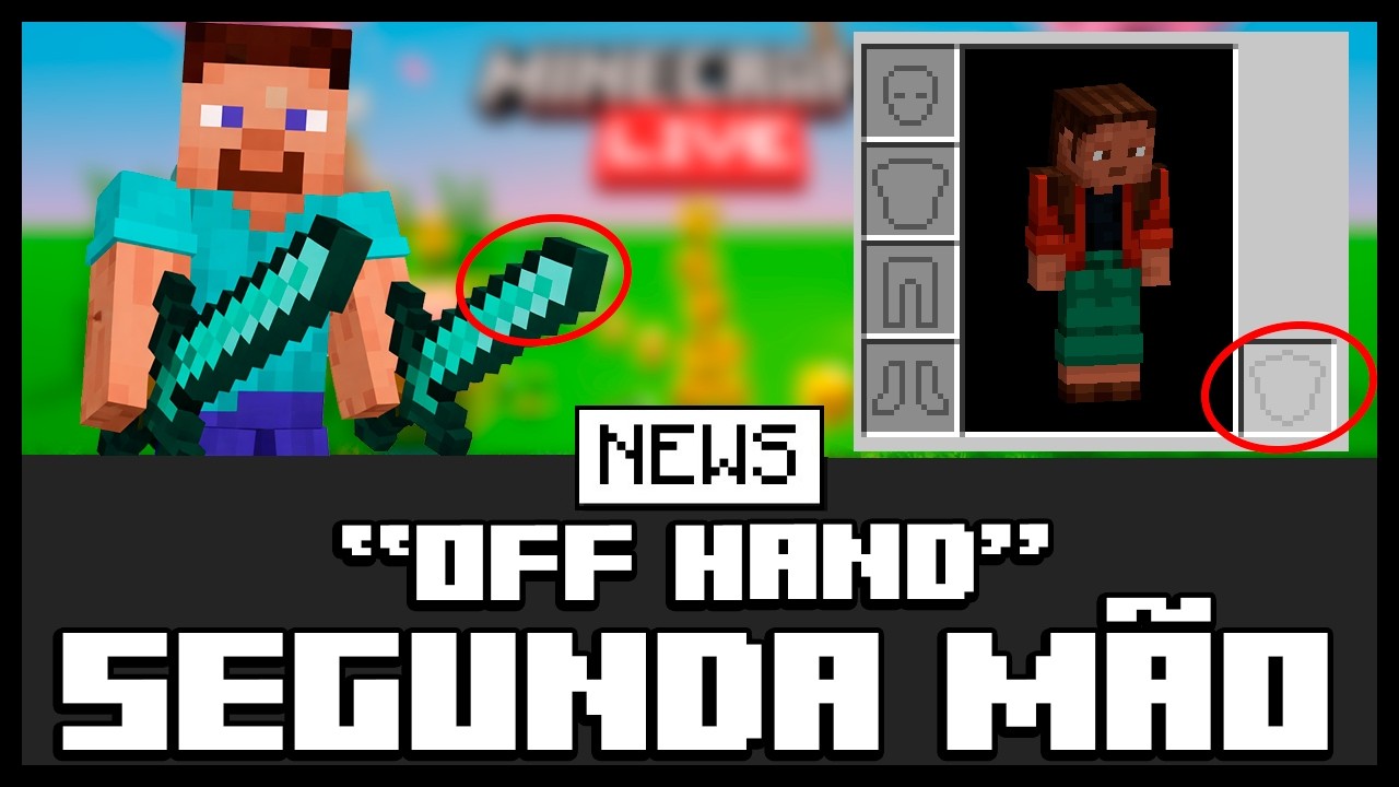MÃO SECUNDÁRIA DO MINECRAFT BEDROCK EDITION! NOVIDADES EM BREVE?