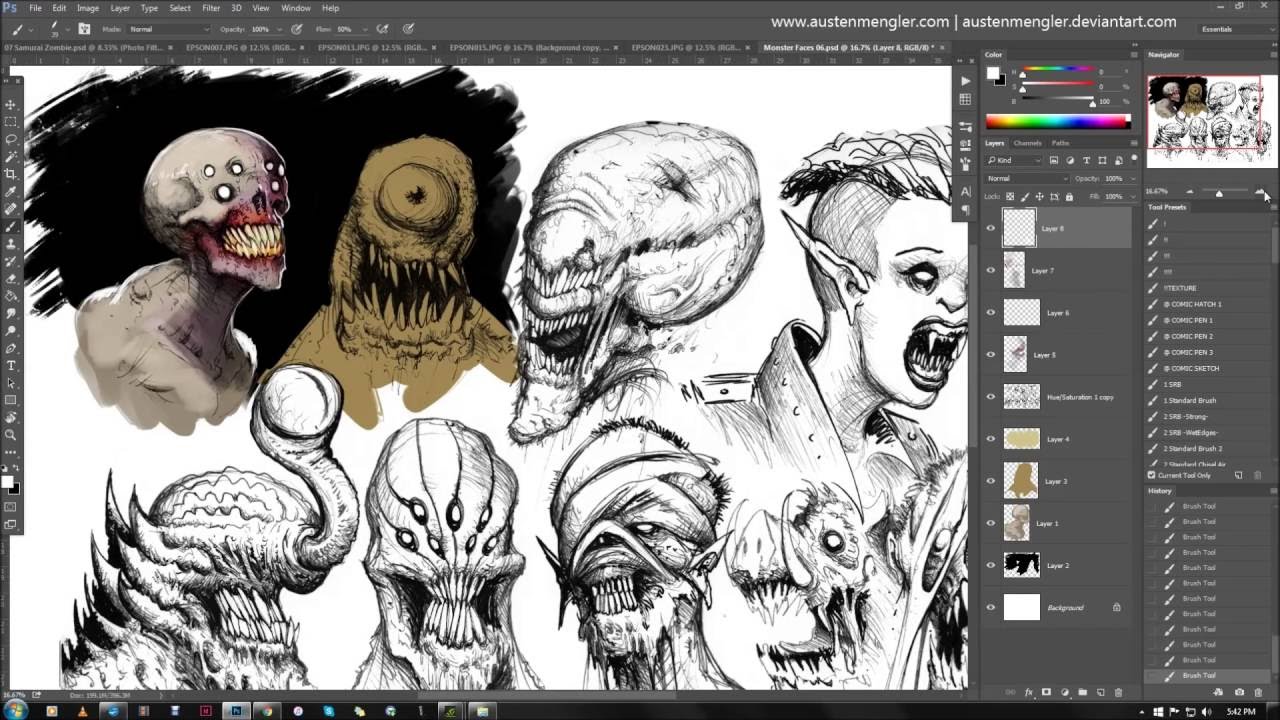 How to Delete the White From Line Work in Photoshop