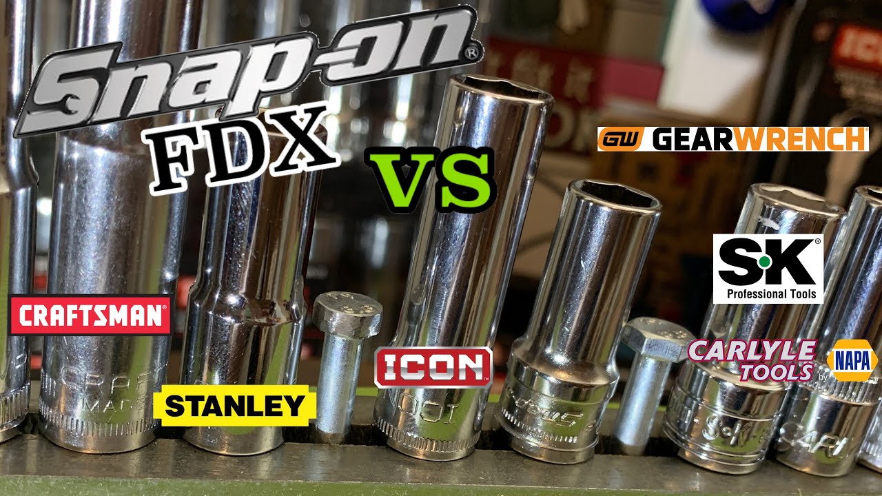 SnapOn FDX Chrome Socket против ICON GearWrench SK Carlyle и других