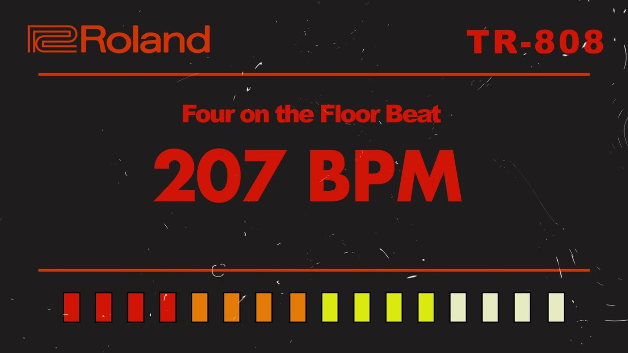 Roland TR-808 Four On The Floor 207 BPM Backing Track