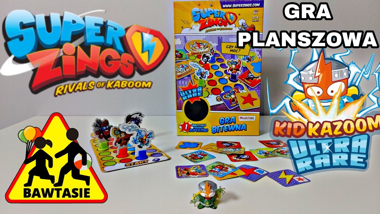 SUPERZINGS gra planszowa KID KAZOOM! Rzadka figurka!