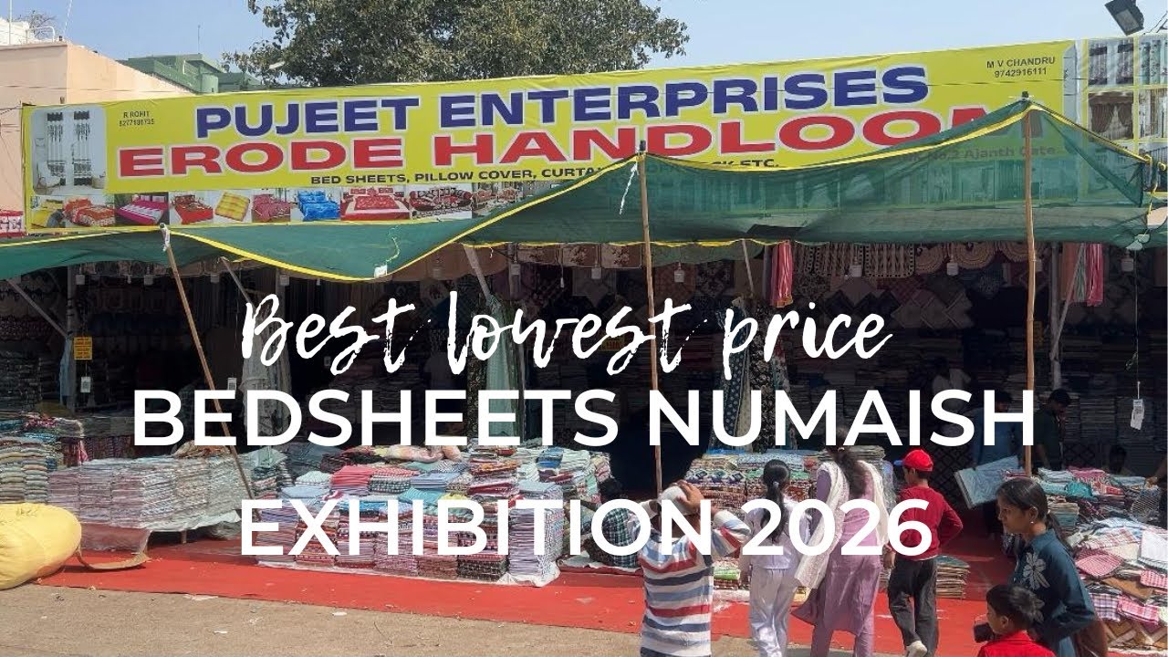 3 cotton  bedsheets for Rs.1000/- price starts at Rs.120/- Numaish Nampally exhibition 2026 
