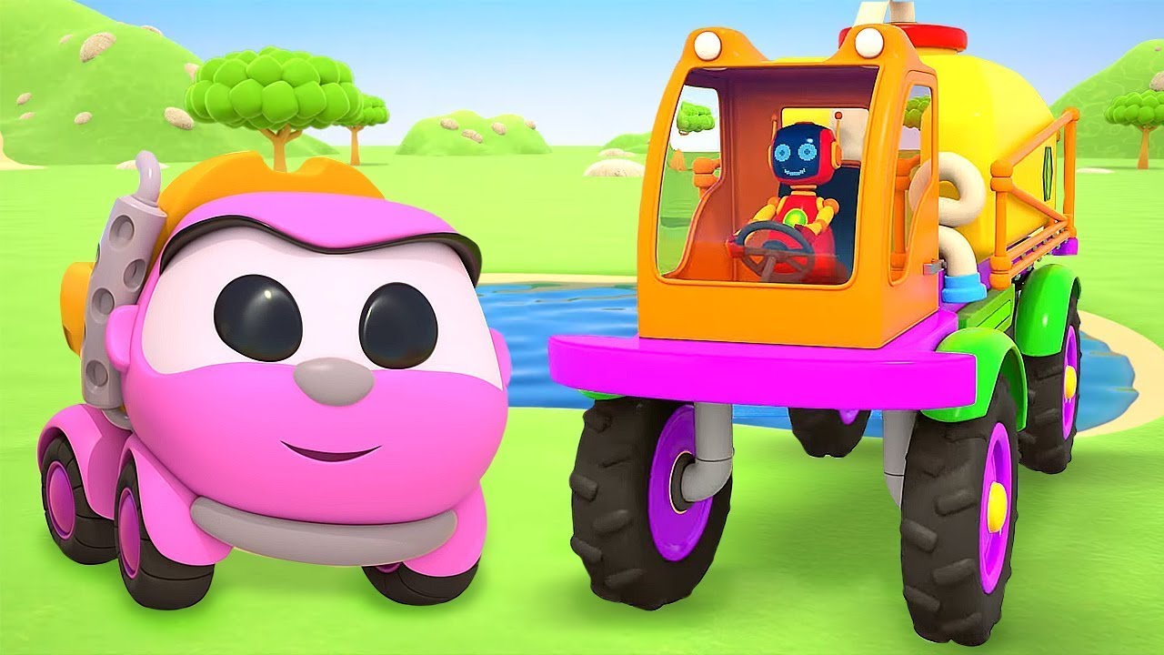 Vamos montar um carro para regar a fazenda da Leia, o caminhão! Desenho animado infantil