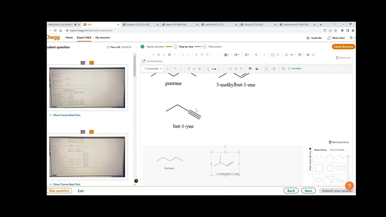 How to draw chemical structure on chegg platform 2.o