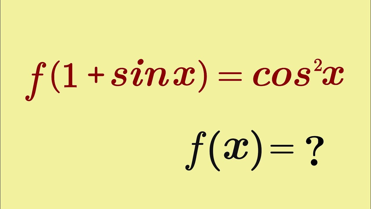 f(1+sinx) = cos²x | Functional Composition | Functional Equation 
