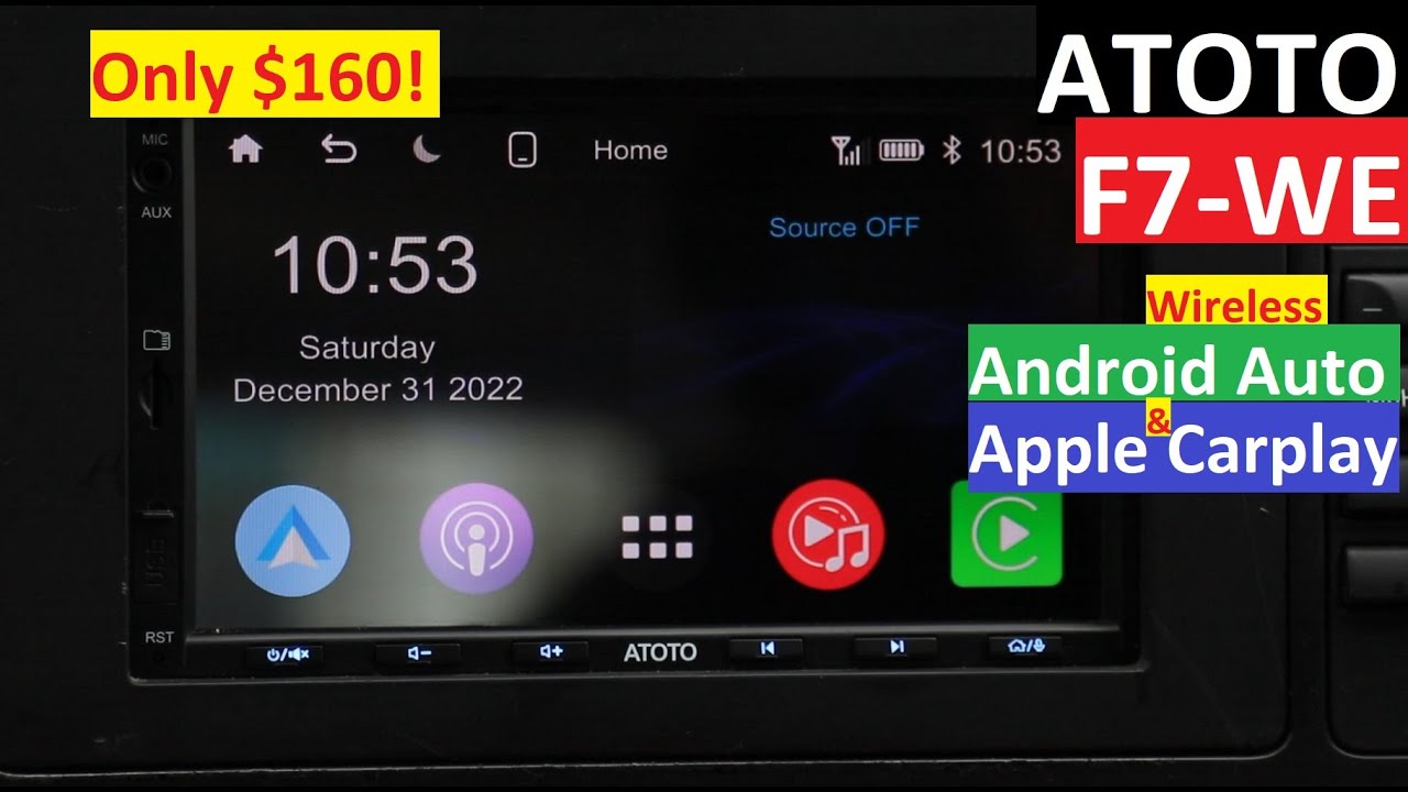 Автомобильная магнитола ATOTO F7-WE за 160 долларов с поддержкой беспроводного Apple CarPlay и An...