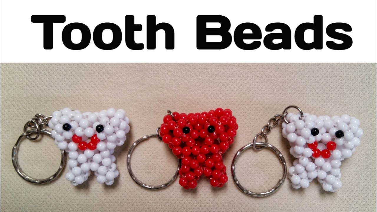 Tutorial Membuat Gantungan Kunci Manik Manik Gigi// DIY // How to Make Tooth Beads