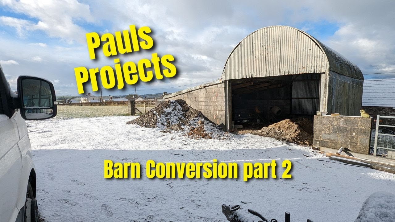 Barn conversion to secure store for the projects, retaining walls and steel work for the doorway