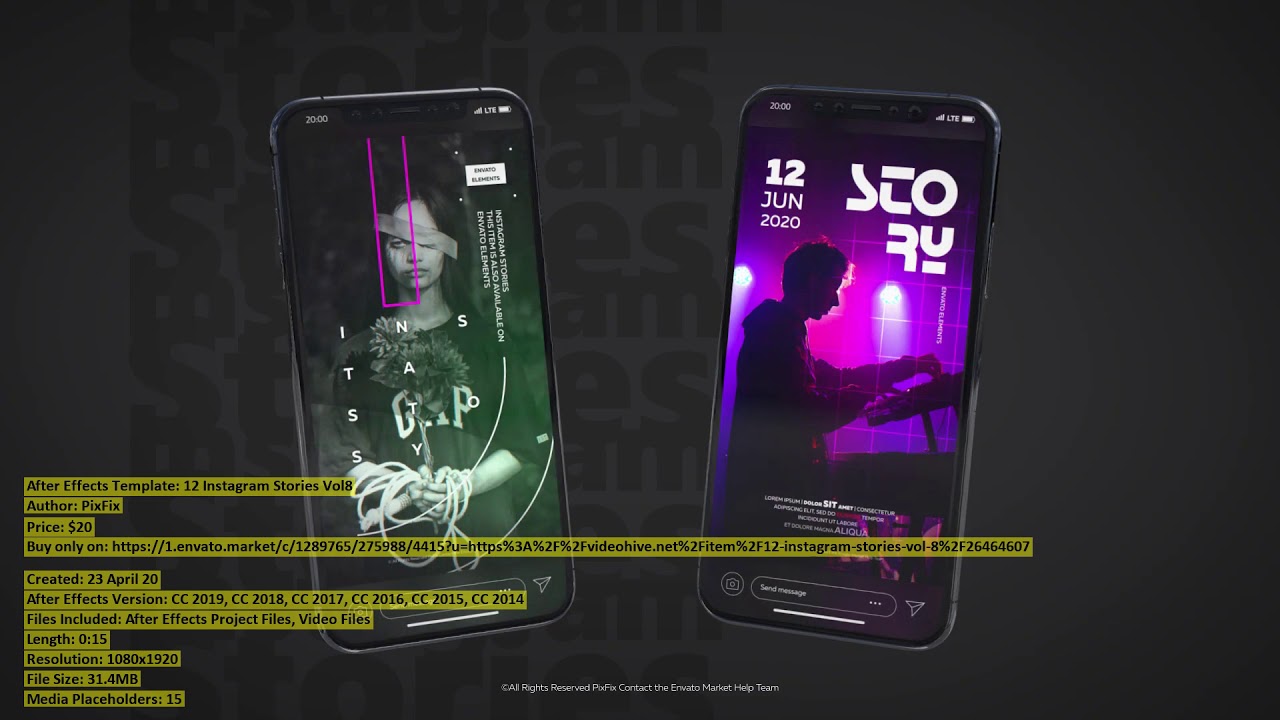 12 Instagram Stories Vol8 | After Effects Template | VideoHive 26464607