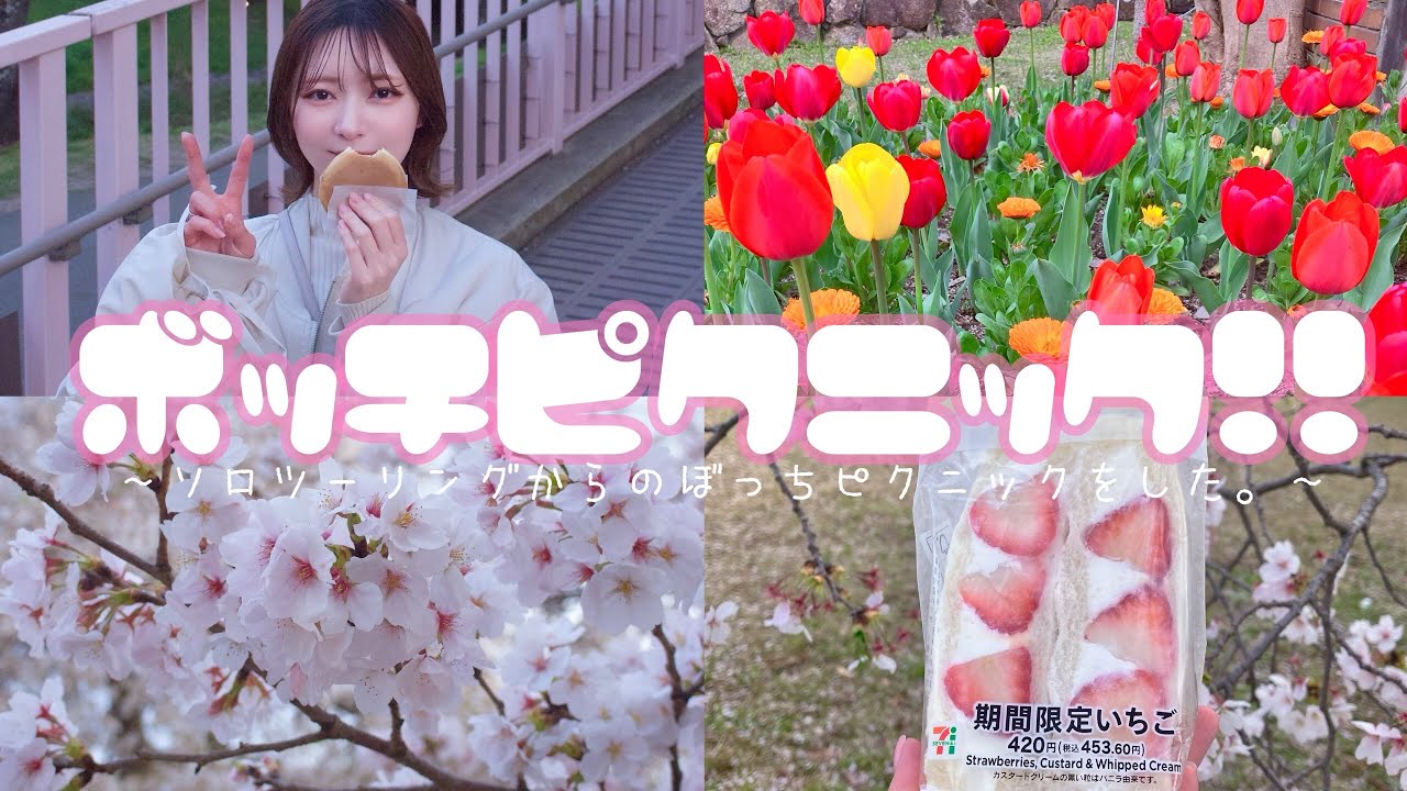 【Vlog】ひとりでツーリングからのお花見ピクニック🍙