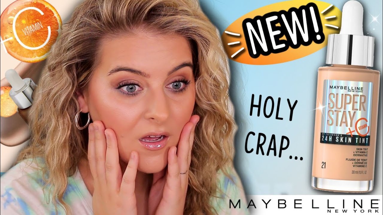 *NEW!* MAYBELLINE SUPERSTAY 24H SKIN TINT FOUNDATION... this will go VIRAL! // 9 Hr. Wear Test