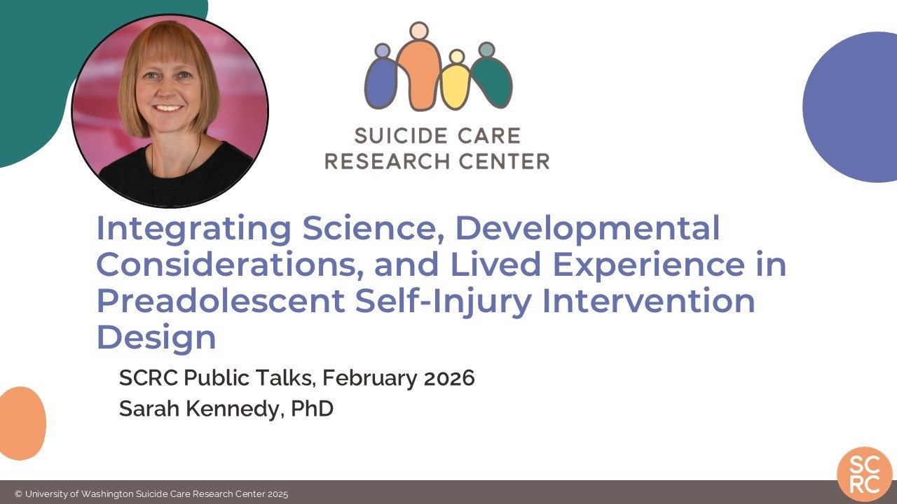 SCRC Public Talk 2/4/26: Preadolescent Self-Injury Intervention Design with Dr. Sarah Kennedy
