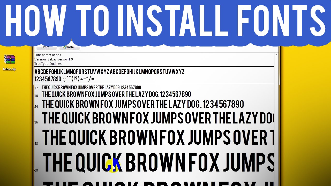 How to install new Fonts into Windows 7, 8