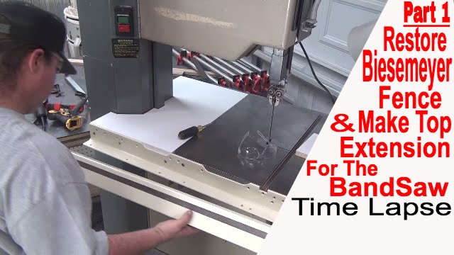 Installing a Biesemeyer Fence on a BandSaw & Make a Table Extension Wing Part 1