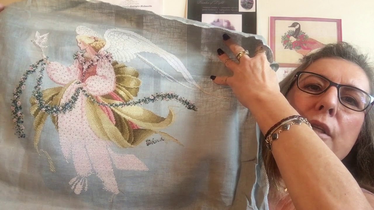 Flosstube #1 WIP Parade HAED (Heaven and Earth Designs) Lavander and Lace