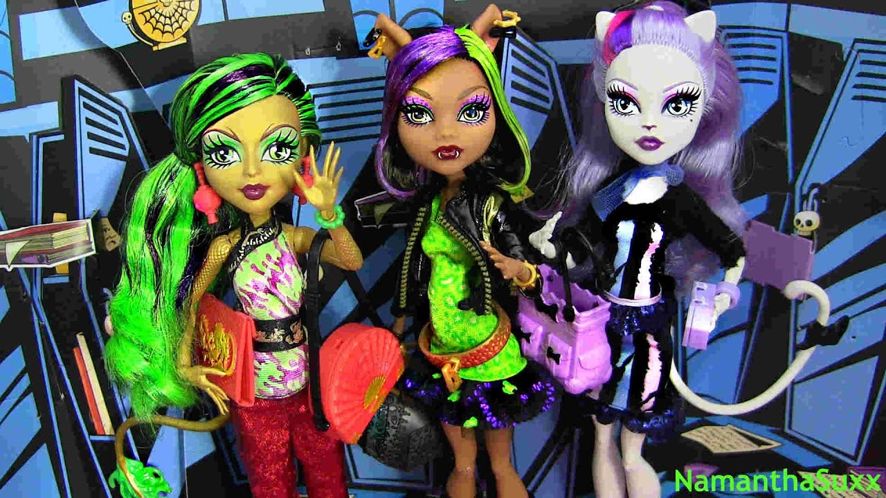 MONSTER HIGH SCAREMESTER JINAFIRE LONG CLAWDEEN WOLF CATRINE DEMEW DOLL REVIEW VIDEO !!!:D