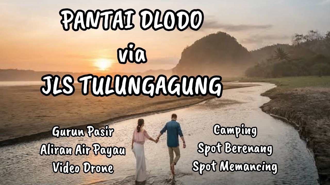 PANTAI DLODO via JLS TULUNGAGUNG‼️ Keunikan Pantai Gurun Pasir & Aliran Air Payau yang Indah⁉️
