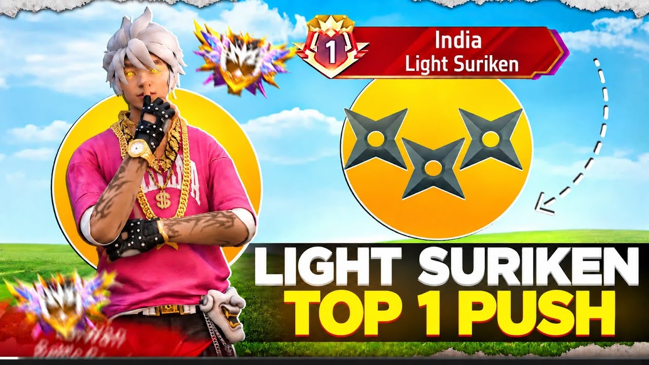 Pushing Top 1 India Title in ( LIGHT SURIKEN ) 🤯 | Solo Weapon Glory Push Tricks | Ep-1