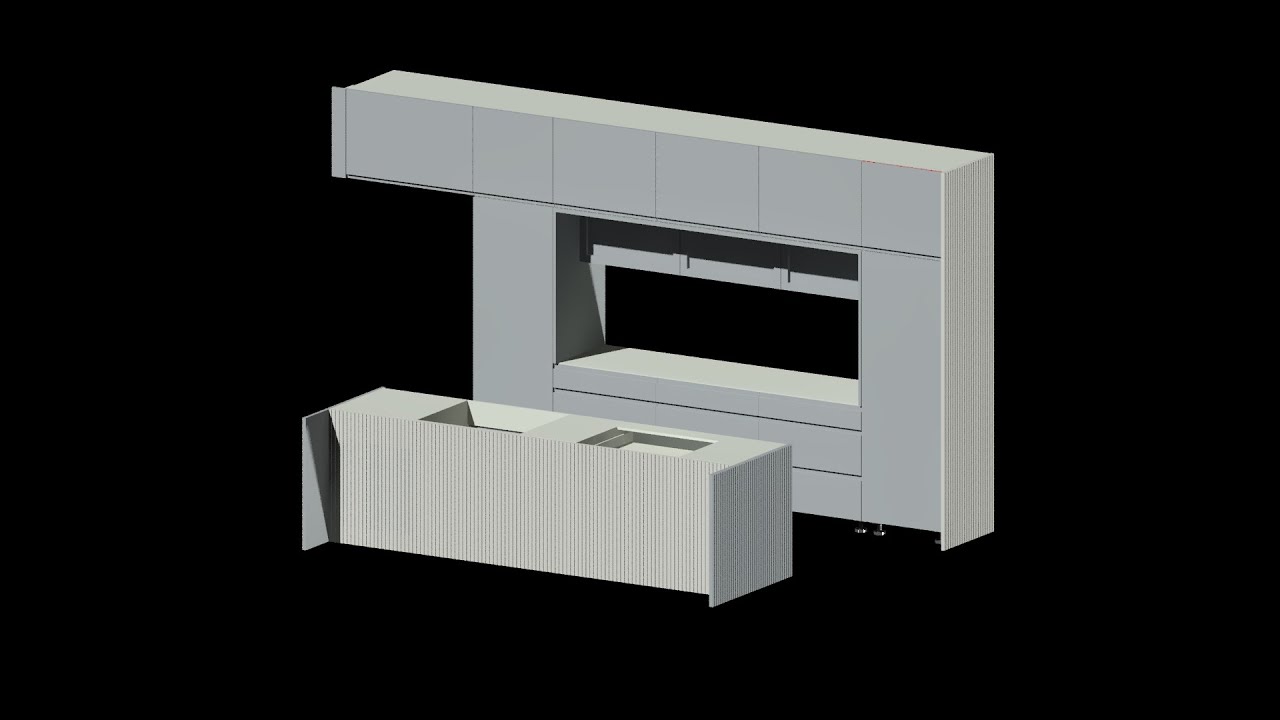 imos IX CAD CAM . Custom kitchen with craved handle door
