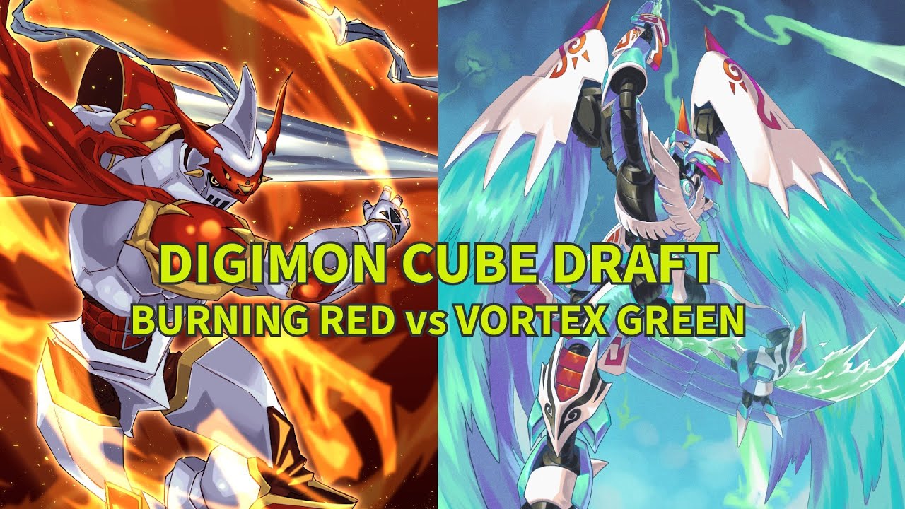 Digimon Card Game Cube Draft! Burning Red vs Vortex Green!