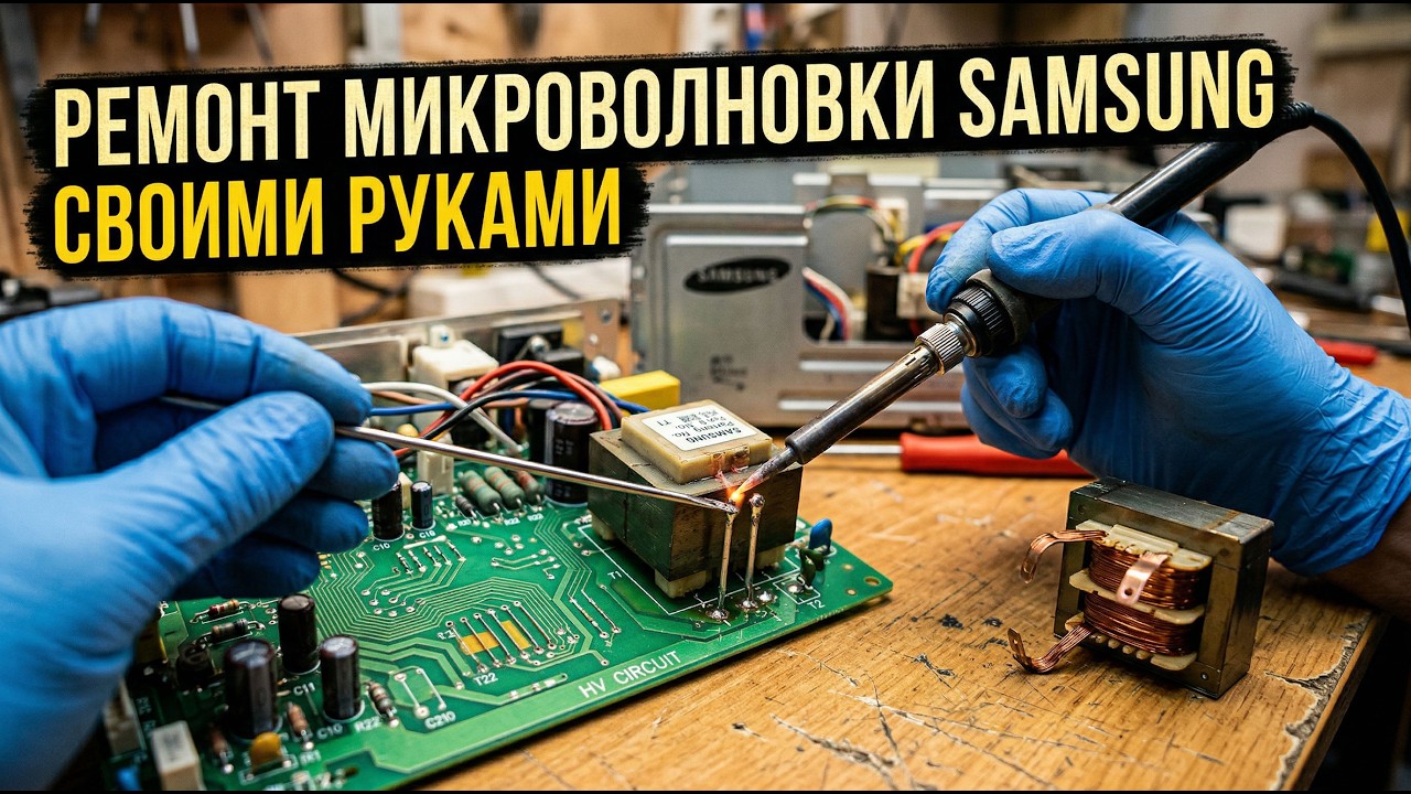Ремонт микроволновки Samsung | Хитрый способ восстановить плату управления СВЧ после грозы