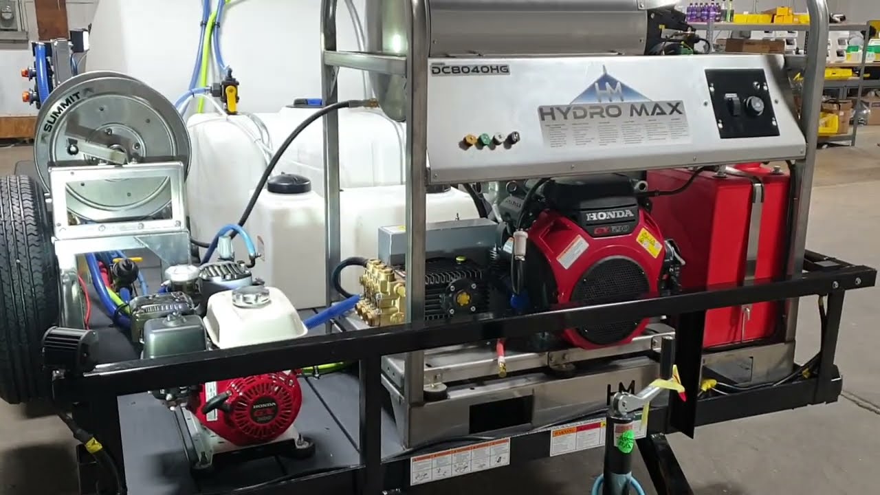 Custom Trailer Comet P40 Soft Wash and 8 GPM Hot Water PW LED Lights, Surface Cleaner Holder