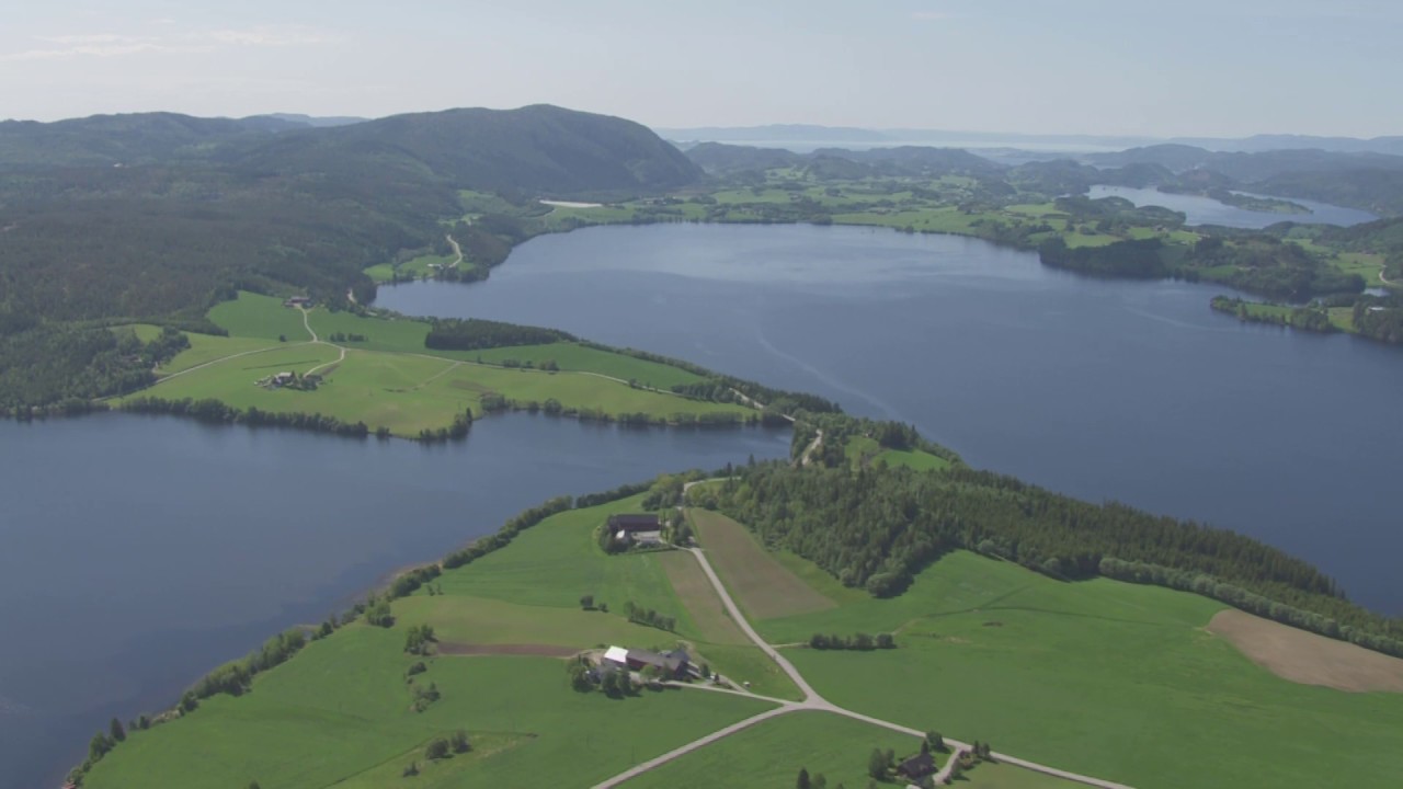 Stjørdal, gårder, åkre, småbruk - Flying Over Norway