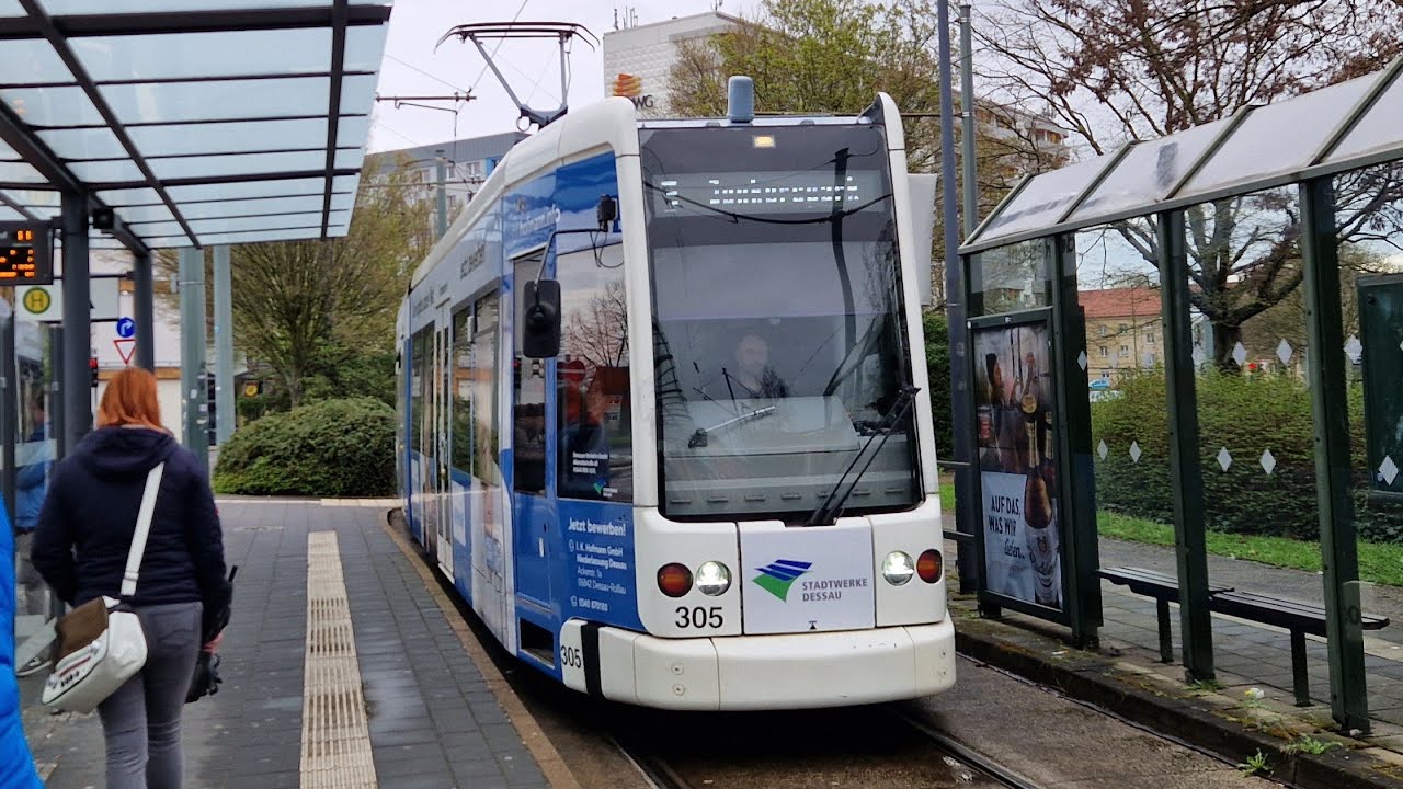 Straßenbahn Dessau | Mitfahrt in der kompletten 3 von Hauptbahnhof bis Junkerspark im NGT6DE 305