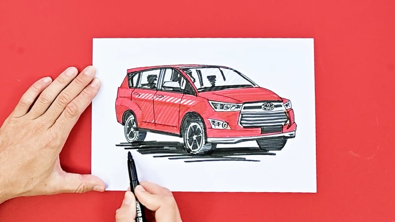How to draw a Toyota Innova car