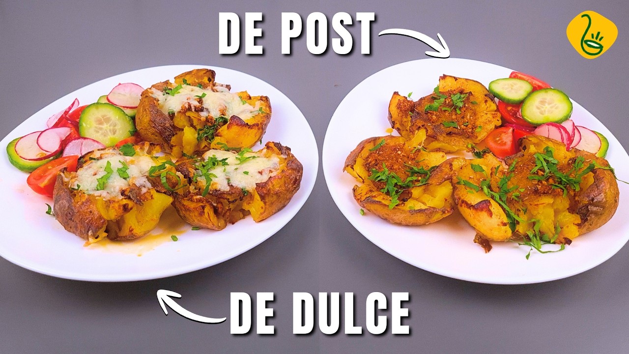 Nu ai mai mancat cartofi atat de buni! Smashed potatoes cu usturoi