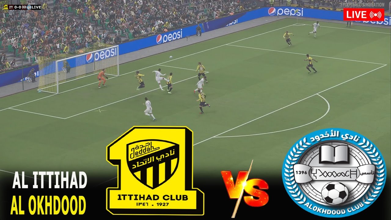 🔴Live: Al-Ittihad vs Al-Akhdoud | Saudi Pro League 25/26 | Full match simulation in eFootball PES 21