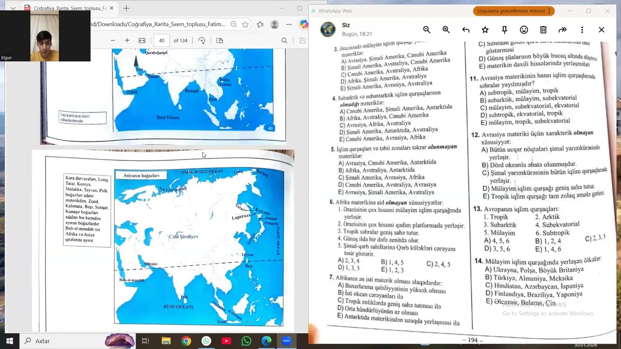 DİM - Coğrafiya Test Toplusu-2025// Materiklərin İqlimi. 1-25