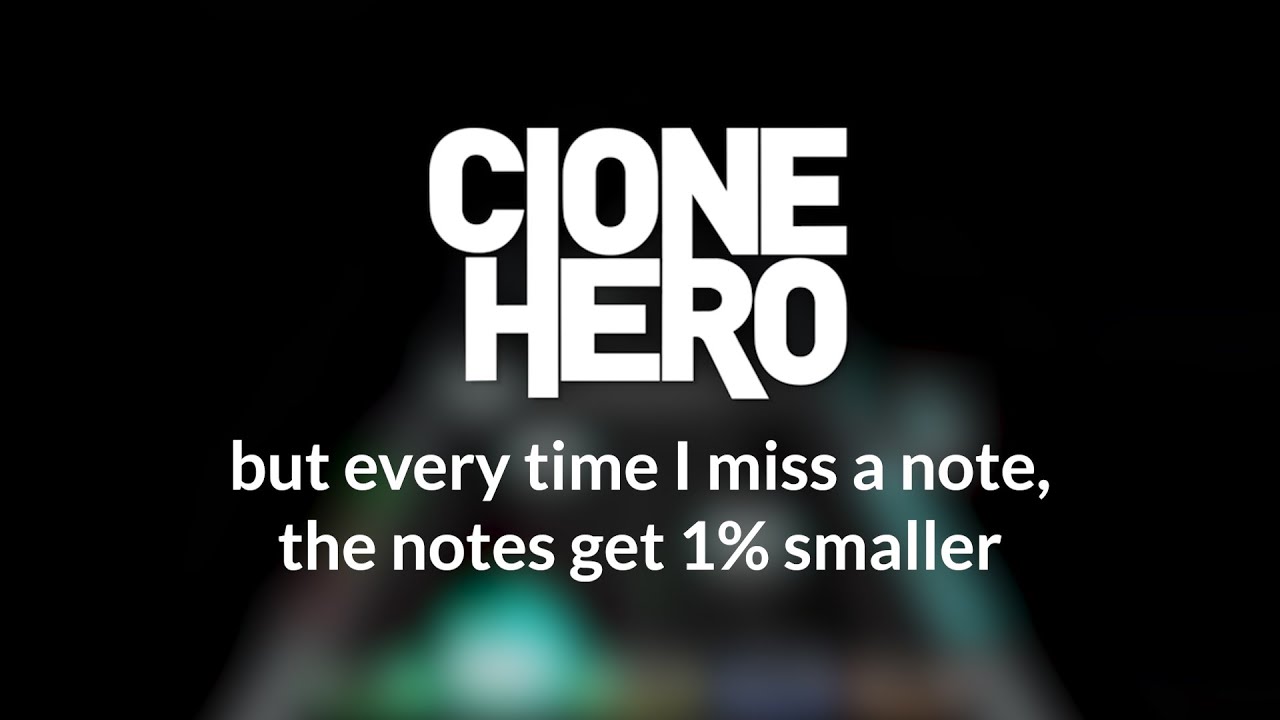 Clone Hero, but every time I miss a note, the notes get smaller