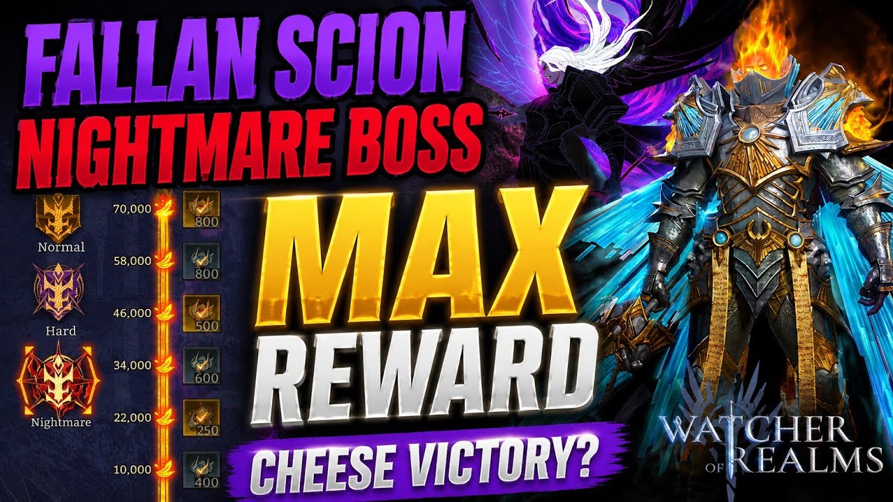 Fallan Scion Nightmare Boss | Easy Strategy  | Max Rewards | CHEESE? | Watcher of Realms. 