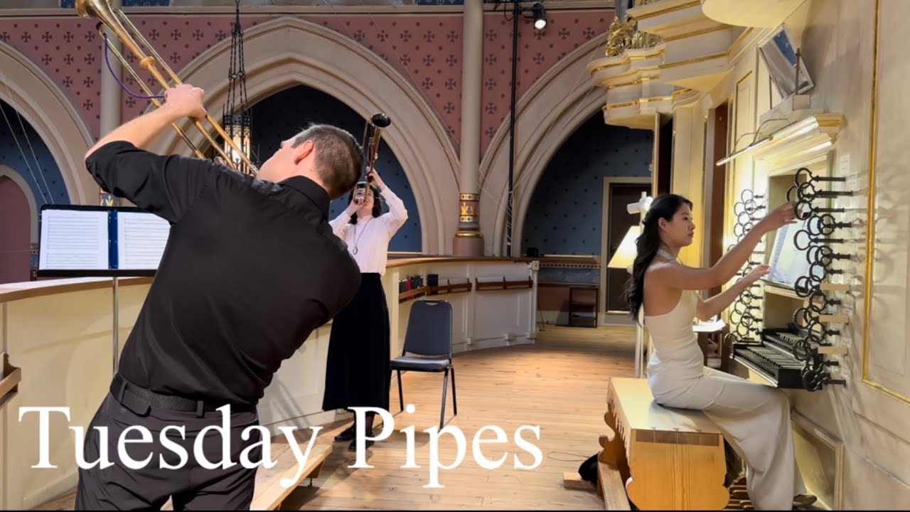 Tuesday pipes | Norah Krantz and Jared Wallis, trumpets & Jonghee Yoon, organ