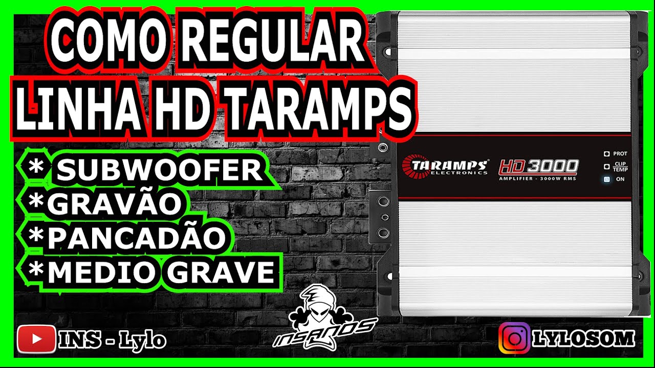 Como regular Modulo TARAMPS HD - HIGH PASS - LOW PASS - BASS BOOST - para pancadao gravao