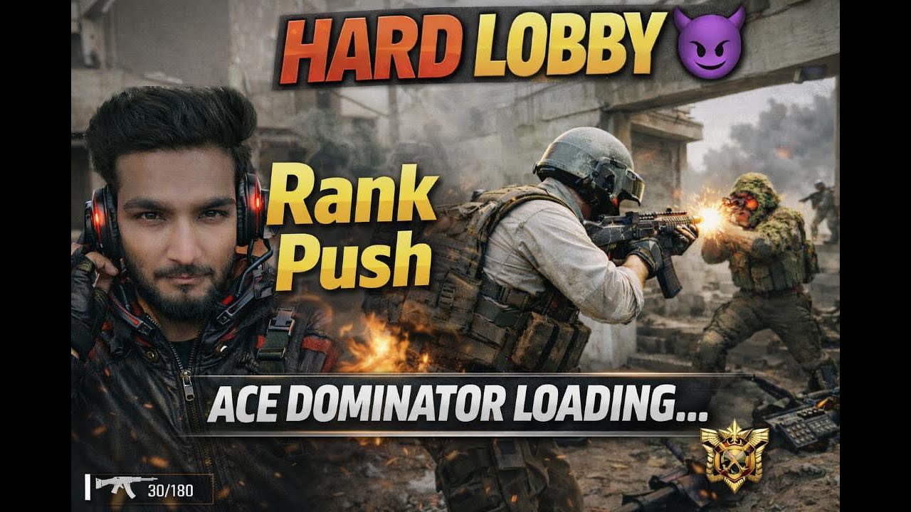 Hard Lobby Rank Push 🔥 | Ace Dominator Loading… | BGMI Live
