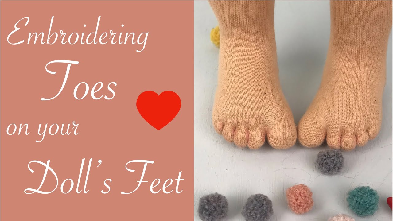 How to embroider toes on your doll's feet