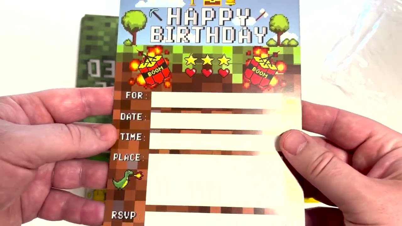 25 Pieces Pixel Video Birthday Party Supplies Review
