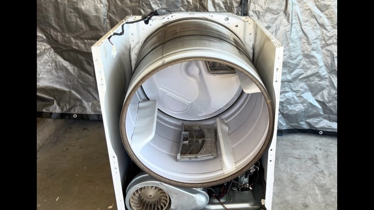 How to remove & install the Dryer Drum on a Maytag Bravos XL Electric  Dryer Step-By-Step Repair