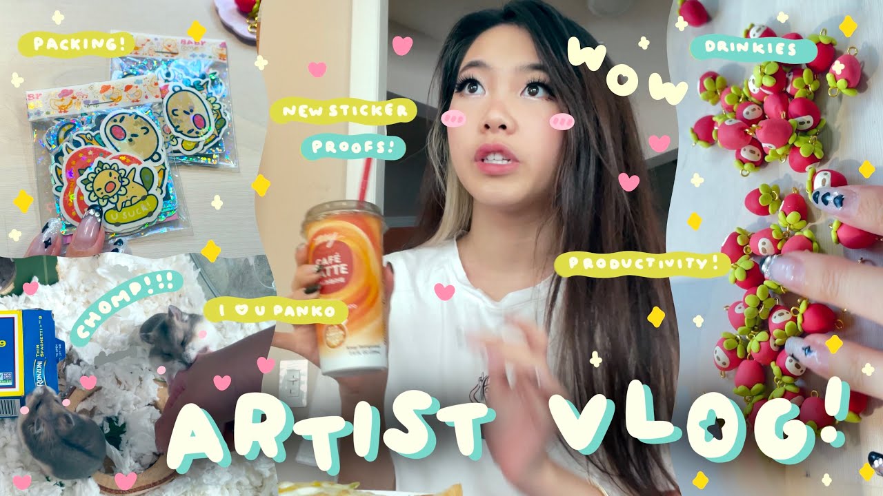 Artist Studio Vlog | Berry Cups, New Stickers! and Shop Stocking | Tiffany Weng