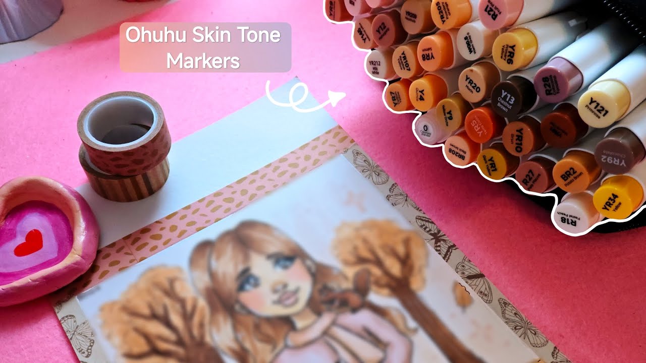 Drawing with Ohuhu Skin Tone Markers 🩷 drawing process in my art style 🌸