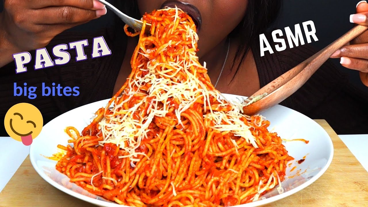 ASMR PASTA WITH TOMATO SAUCE BIG BITES MUKBANG (No talking) |Eating Sounds| Vikky ASMR