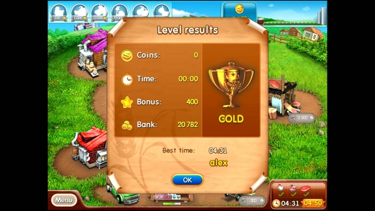 Farm frenzy 2 only GOLD (level 23) Meat street 3 Веселая ферма 2 Мясная 3 (уровень 23) Золото