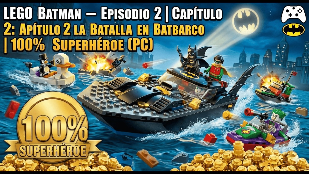 🎮 LEGO Batman – Episodio 2 | Capítulo 2: La Batalla en Batbarco | 100% Superhéroe (PC) 🚤🦇✨